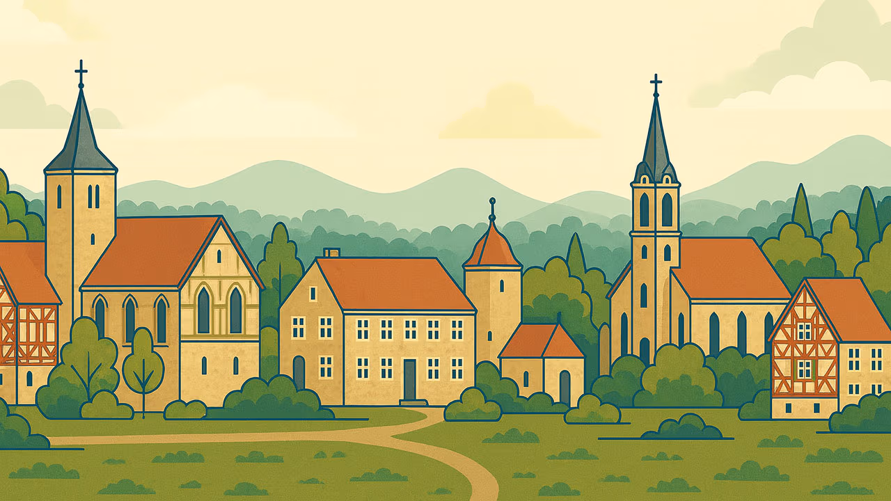 Stadt Friedrichsdorf als Illustration · Winter Elektro